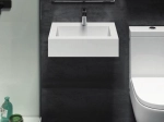 Plan vasque lavabo sur mesure : L 50 à 201 x P 30 à 51 cm, finition lisse mate, 10 couleurs au choix, Anti bactérien, résine Akrytan® teinté dans la masse, Livraison Offerte.